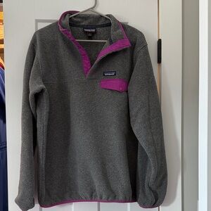 Patagonia Gray Fleece with Pink Accents